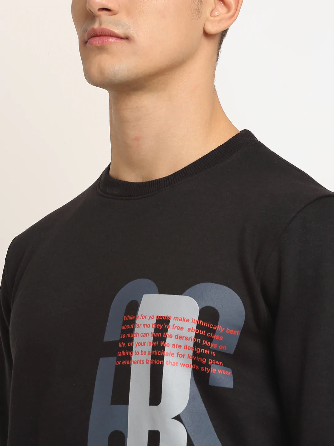 Men Black Printed Sweatshirt