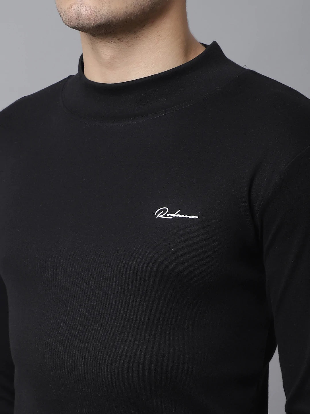 Men Black Slim Fit Cotton T-shirt