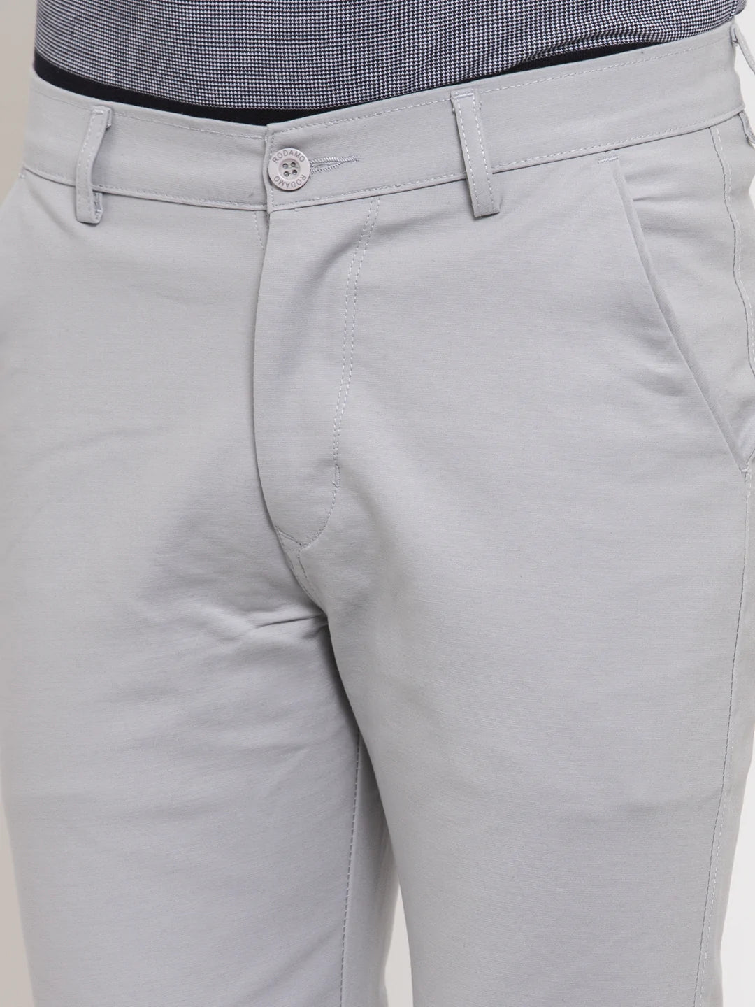 Men Grey Slim Fit Trousers