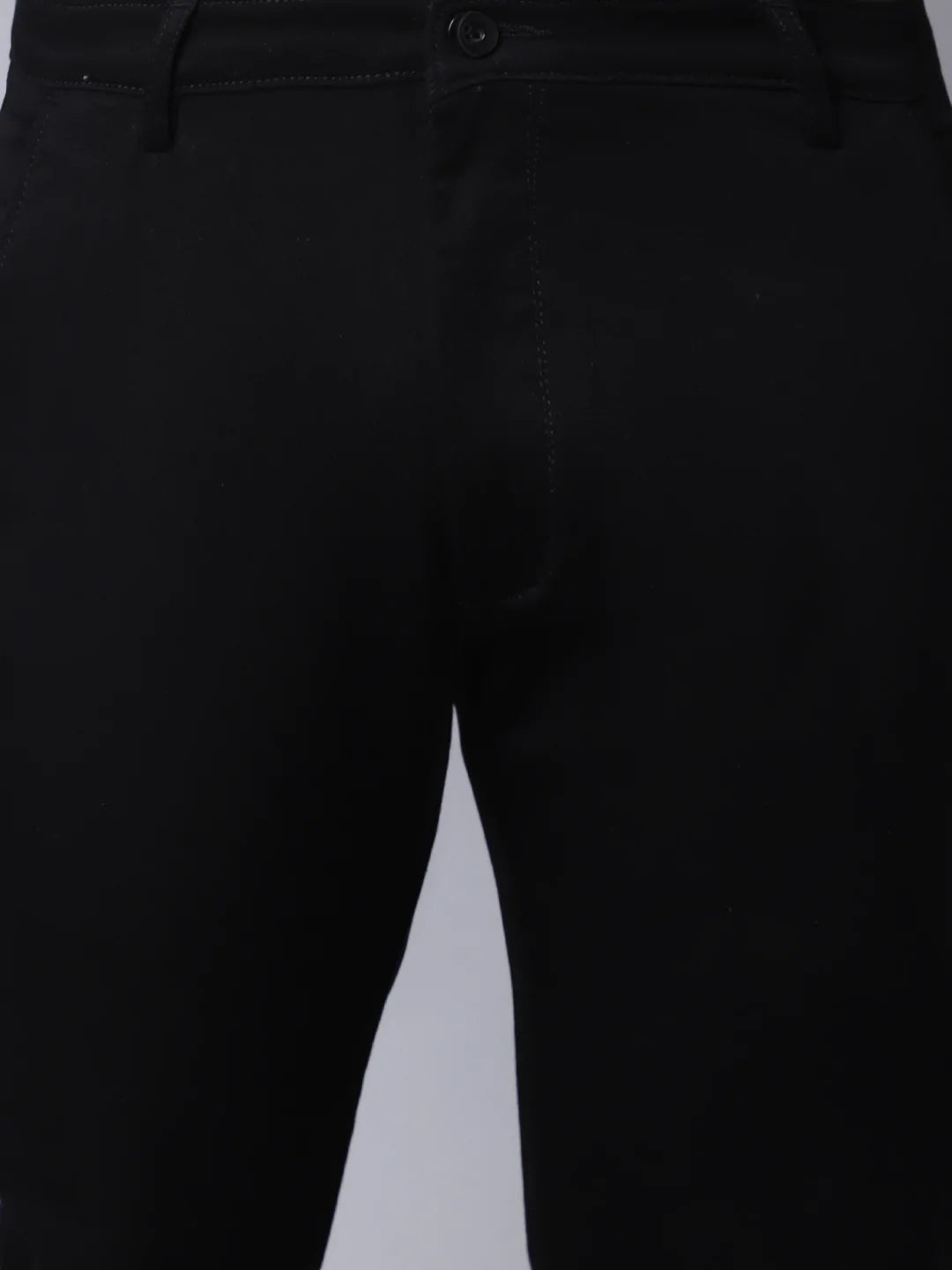 Men Black Slim Fit Trousers