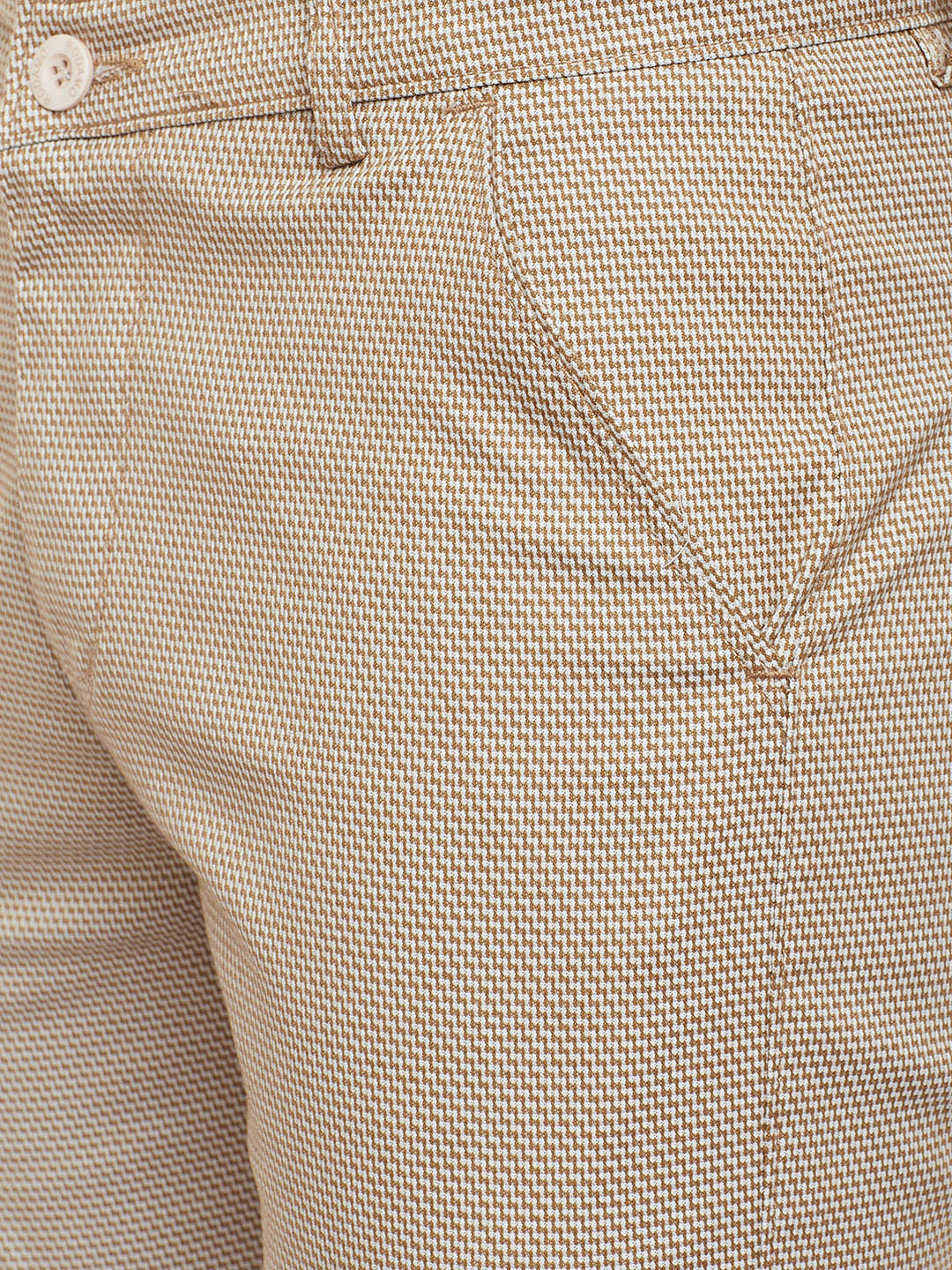 Men Khaki Slim Fit Trousers