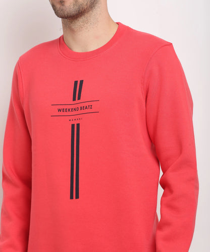 Men Maroon Printed Sweatshirt