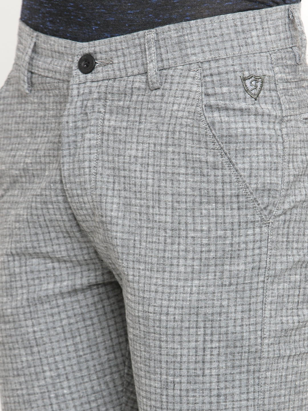 Men Grey Slim Fit Trousers