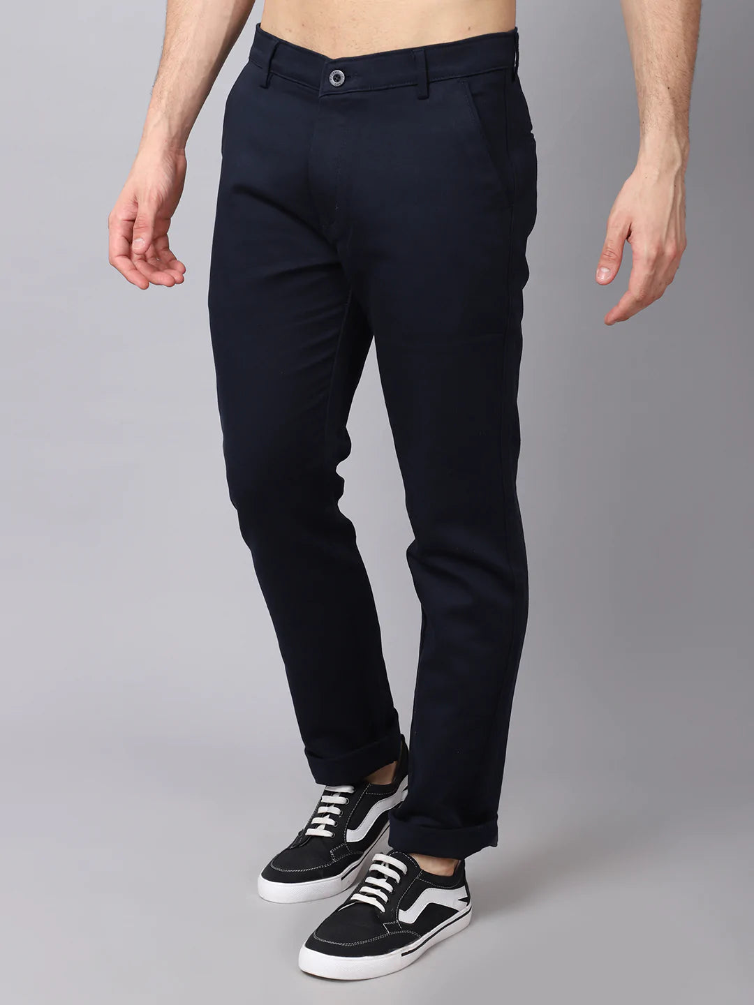 Men Blue Slim Fit Trousers