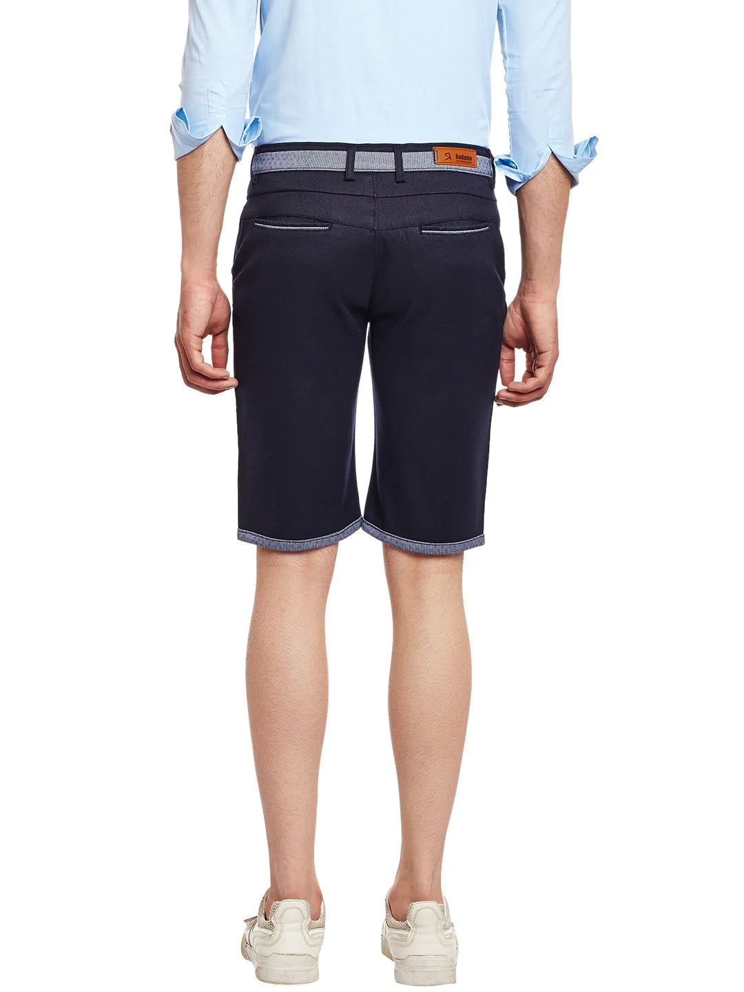 Men Navy Blue Cotton Shorts