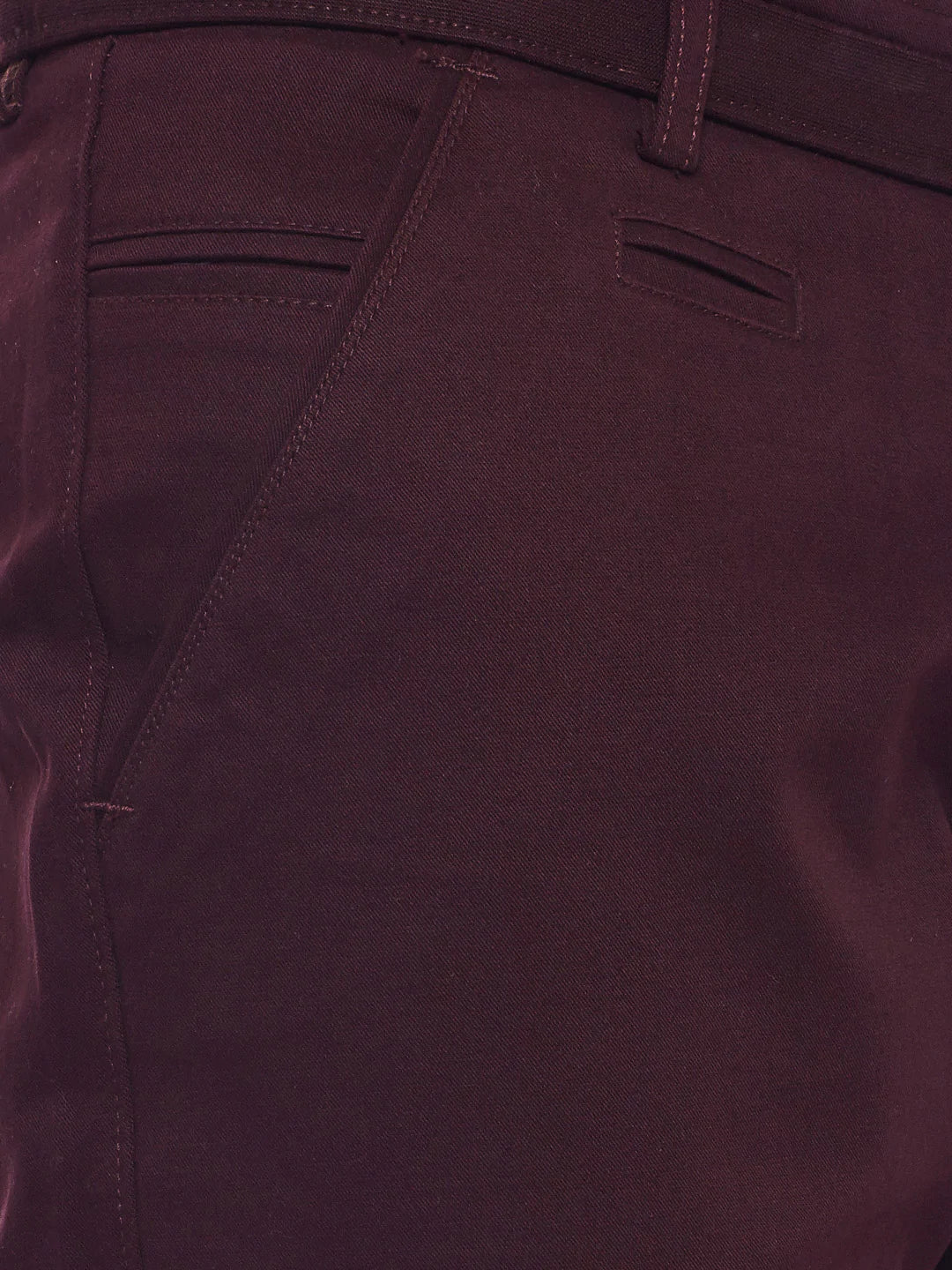 Men Maroon Cotton Shorts