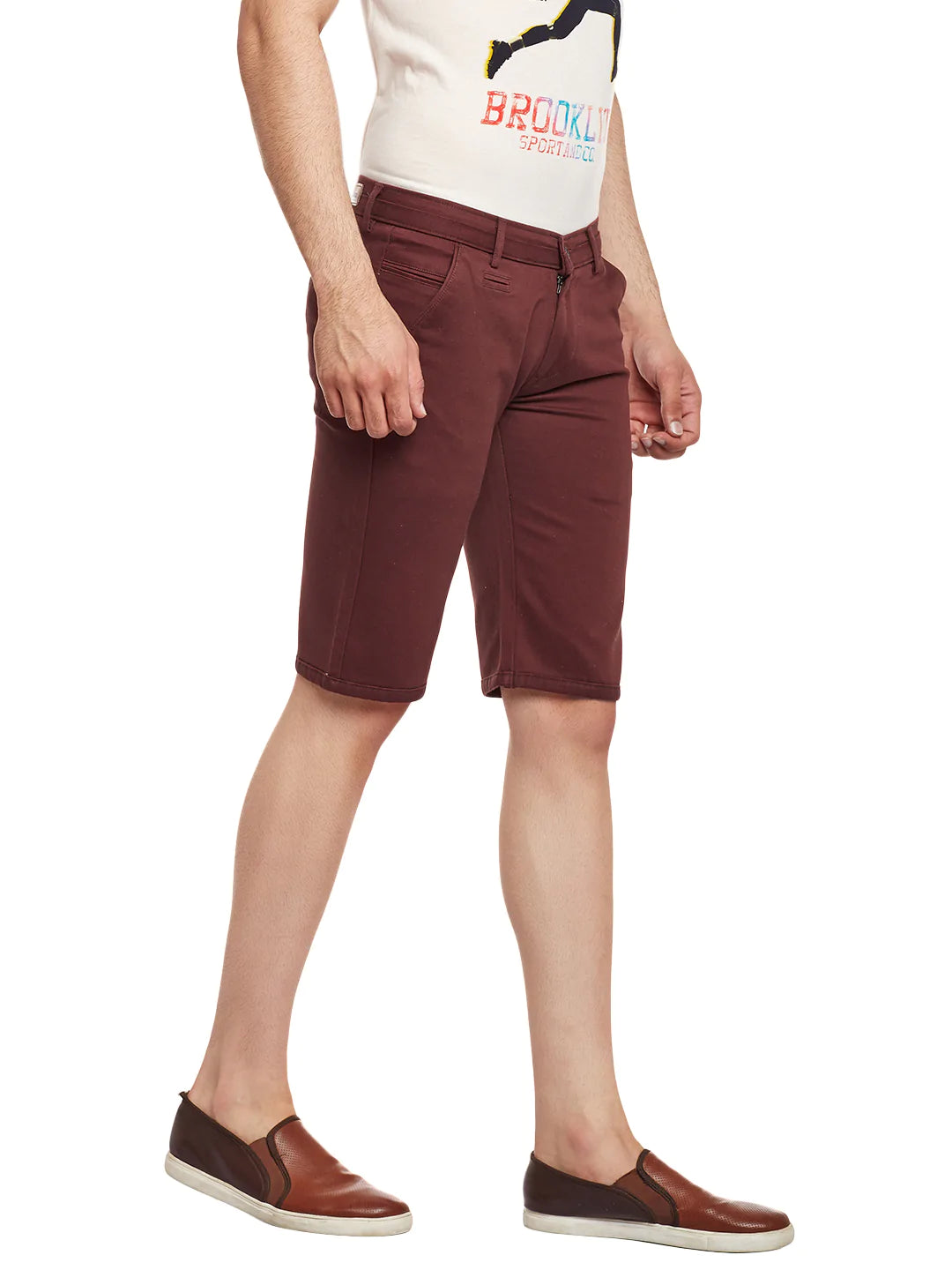 Men Red Cotton Shorts