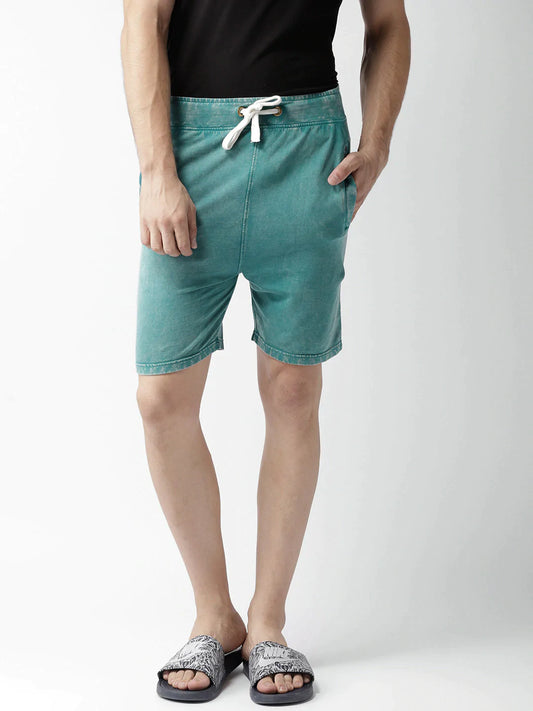 Men Green Slim Fit Shorts