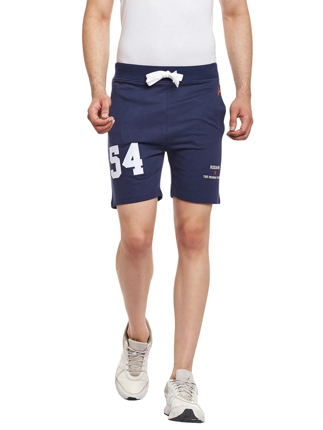 Men Navy Blue Slim Fit Shorts