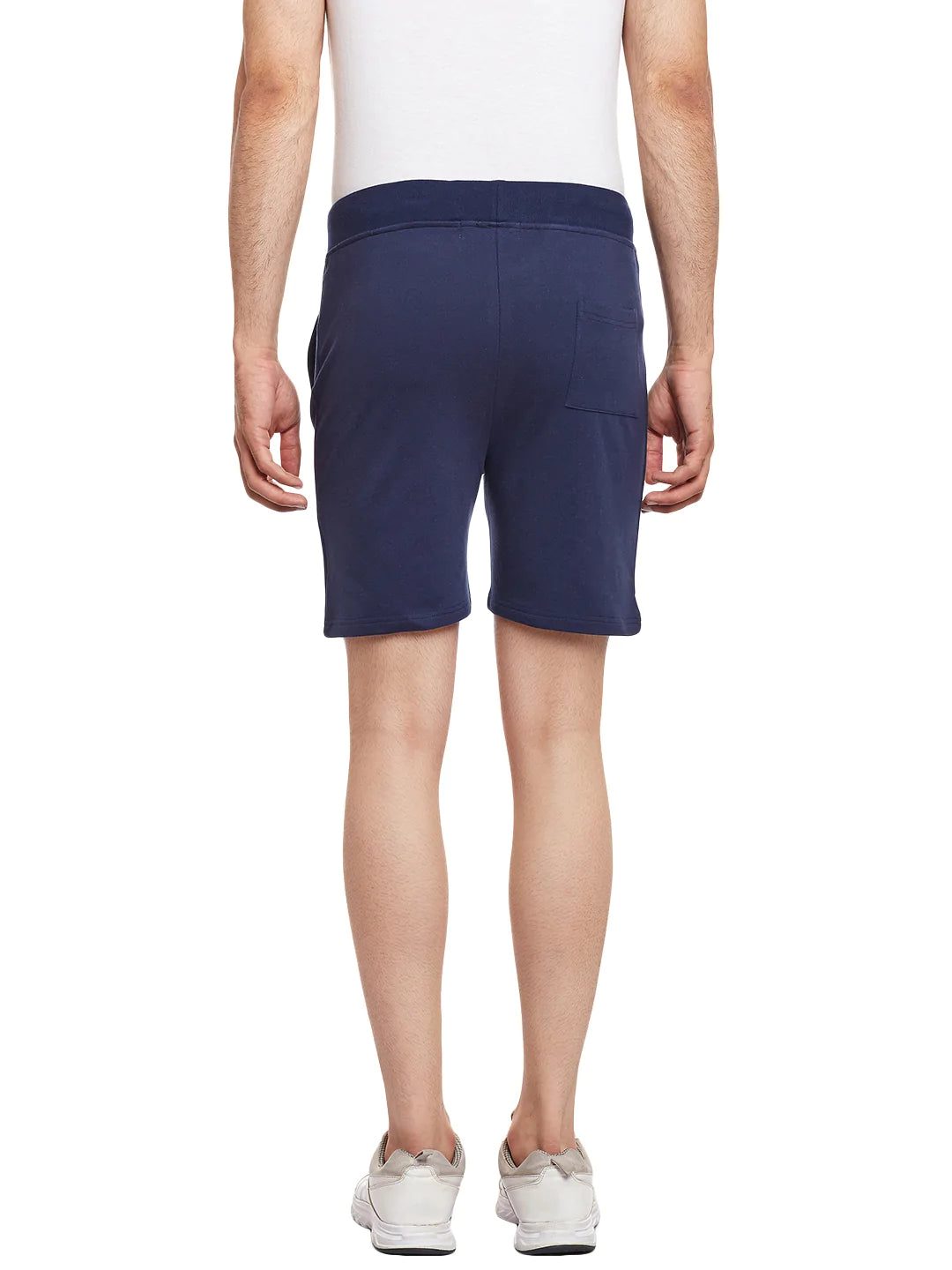Men Navy Blue Slim Fit Shorts