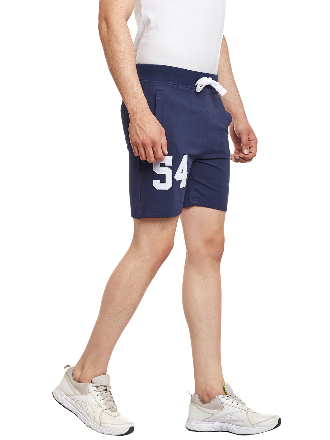 Men Navy Blue Slim Fit Shorts