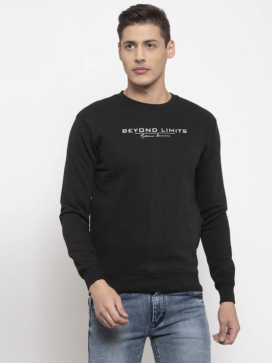 Men Black Printed Sweatshirt