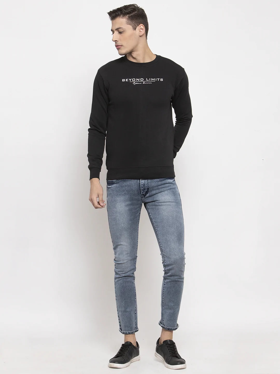 Men Black Printed Sweatshirt