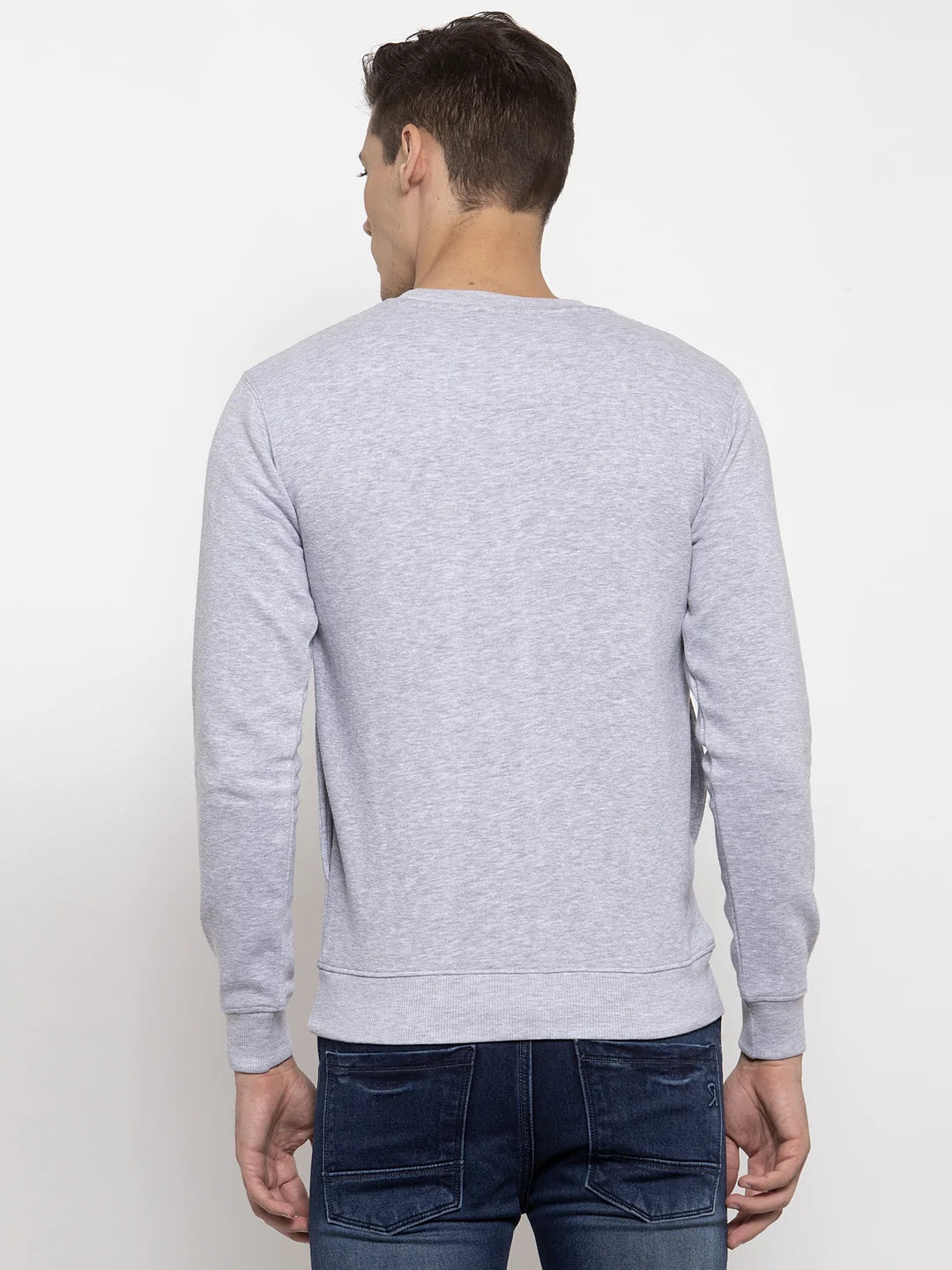 Men Grey Solid Sweatshirt