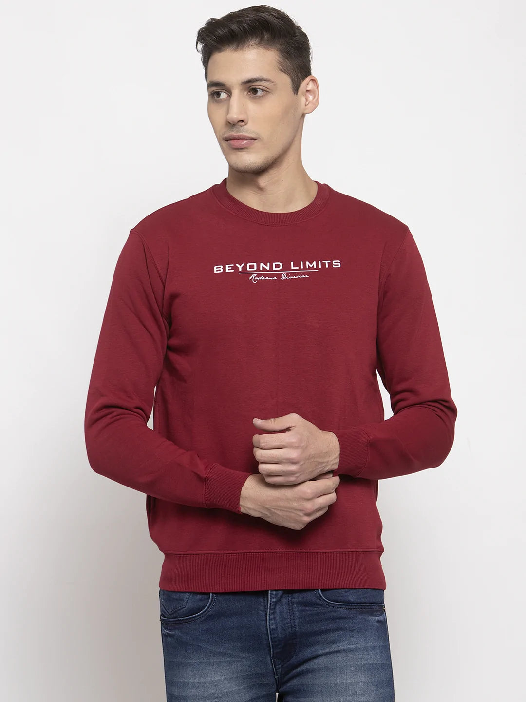 Men Red Printed Sweatshirt
