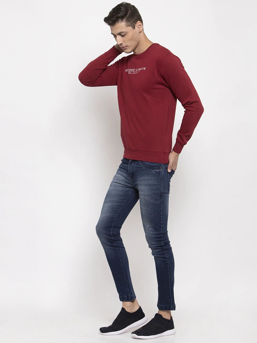 Men Red Printed Sweatshirt