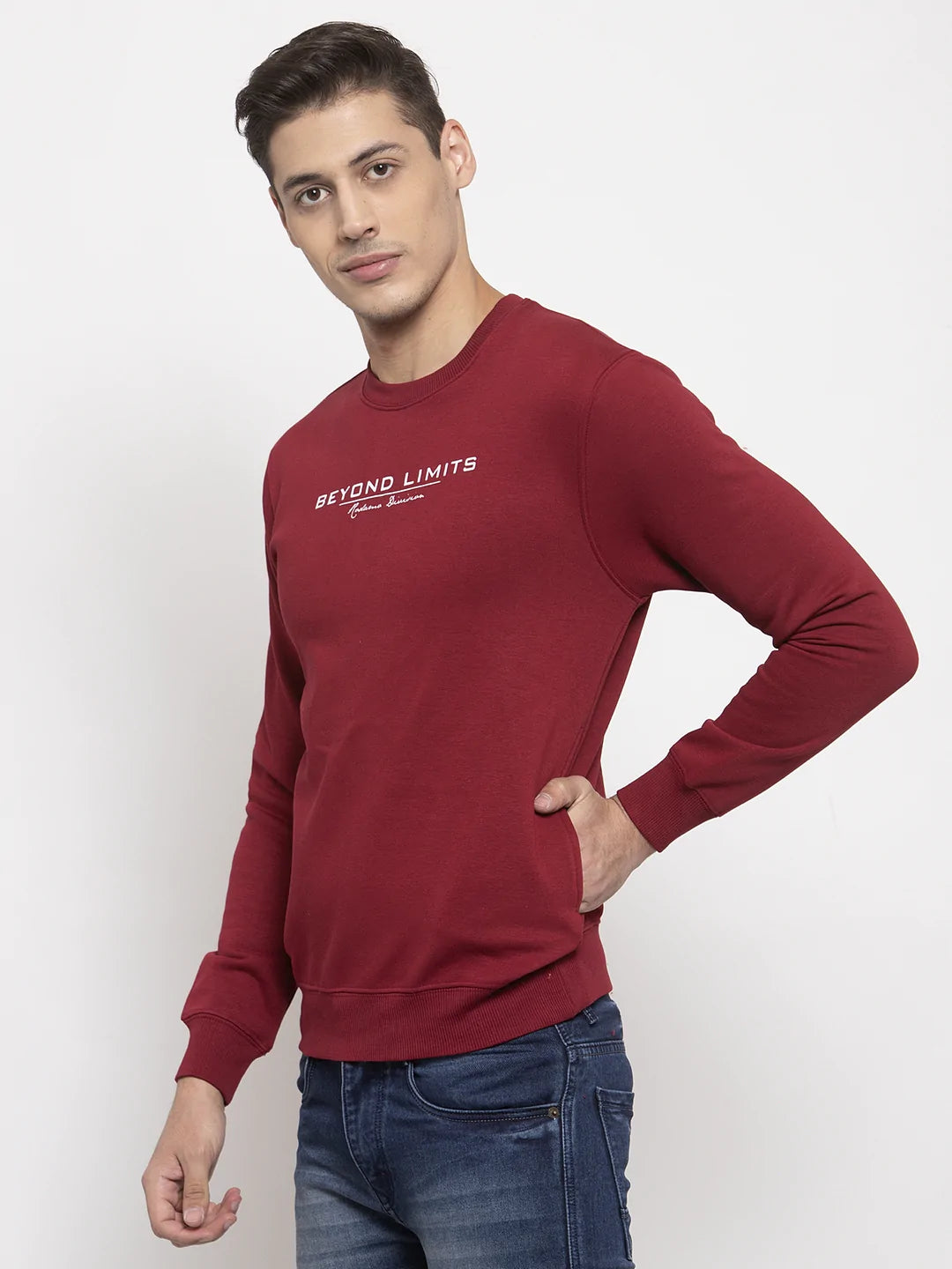 Men Red Printed Sweatshirt