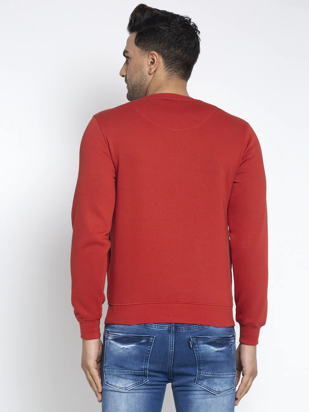 Men Red Printed Sweatshirt