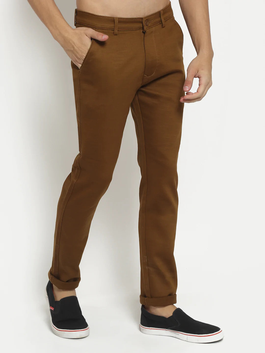 Men Brown Slim Fit Chinos Trousers