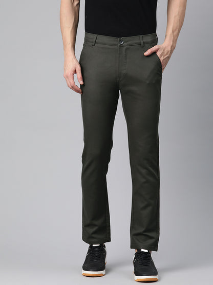 Men Green Slim Fit Trousers