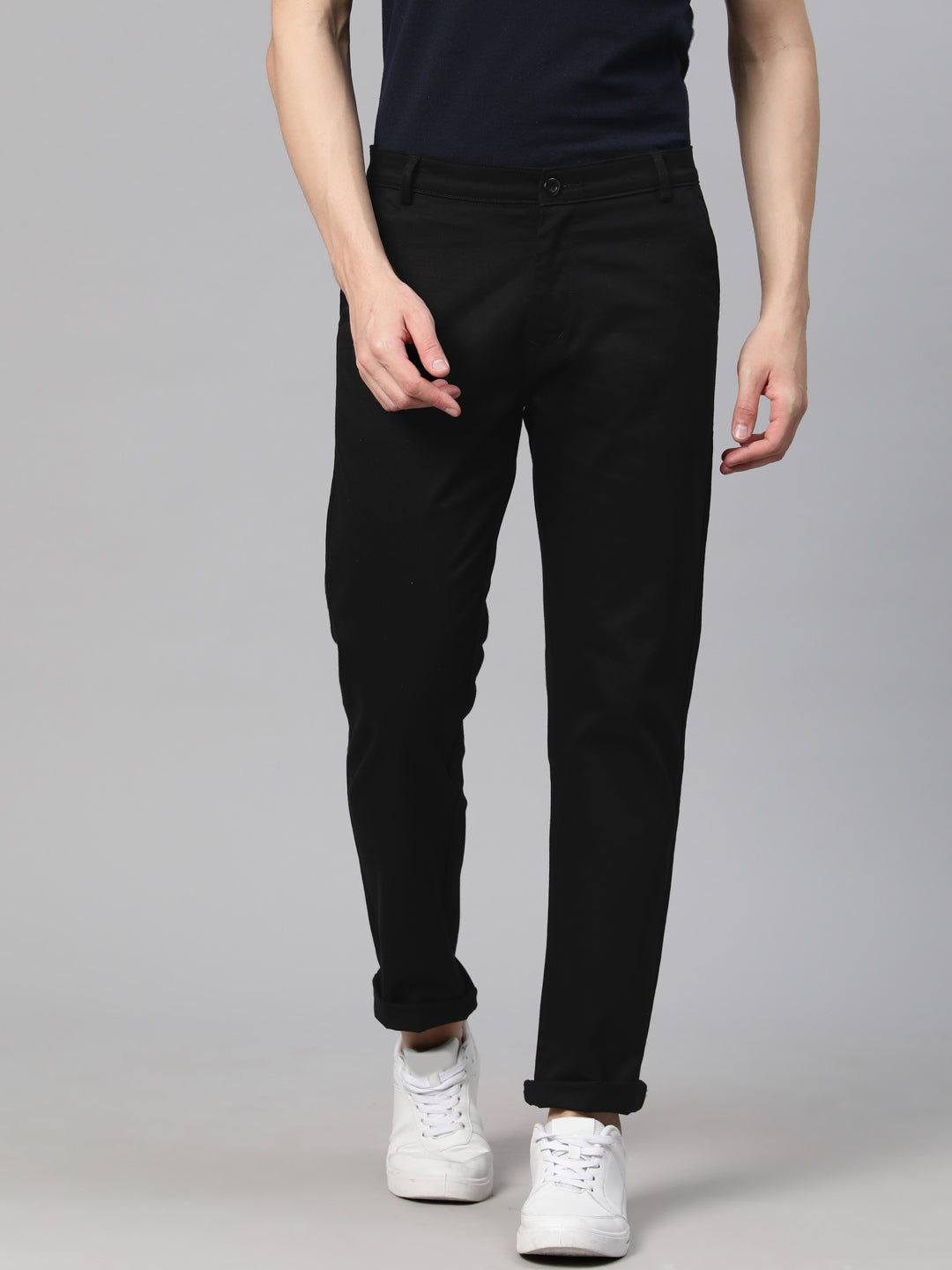 Men Black Slim Fit Trousers