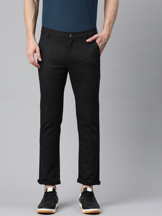 Men Black Slim Fit Trousers