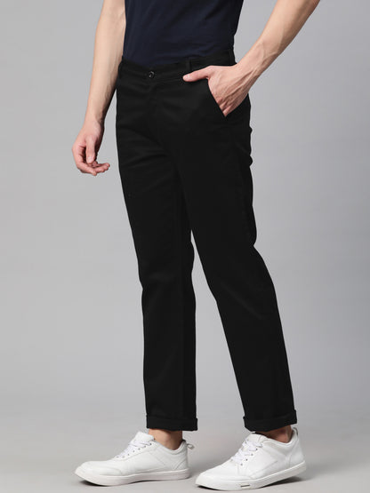 Men Black Slim Fit Trousers