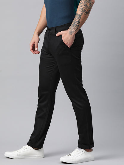 Men Black Slim Fit Trousers