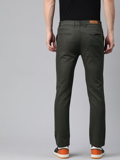 Men Green Slim Fit Trousers