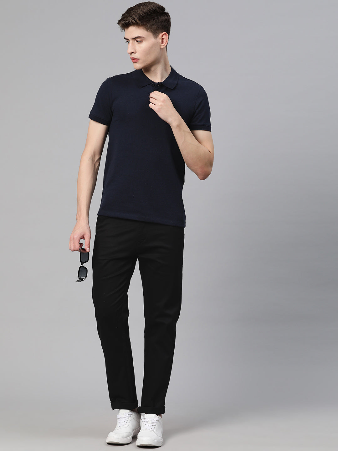 Men Black Slim Fit Trousers