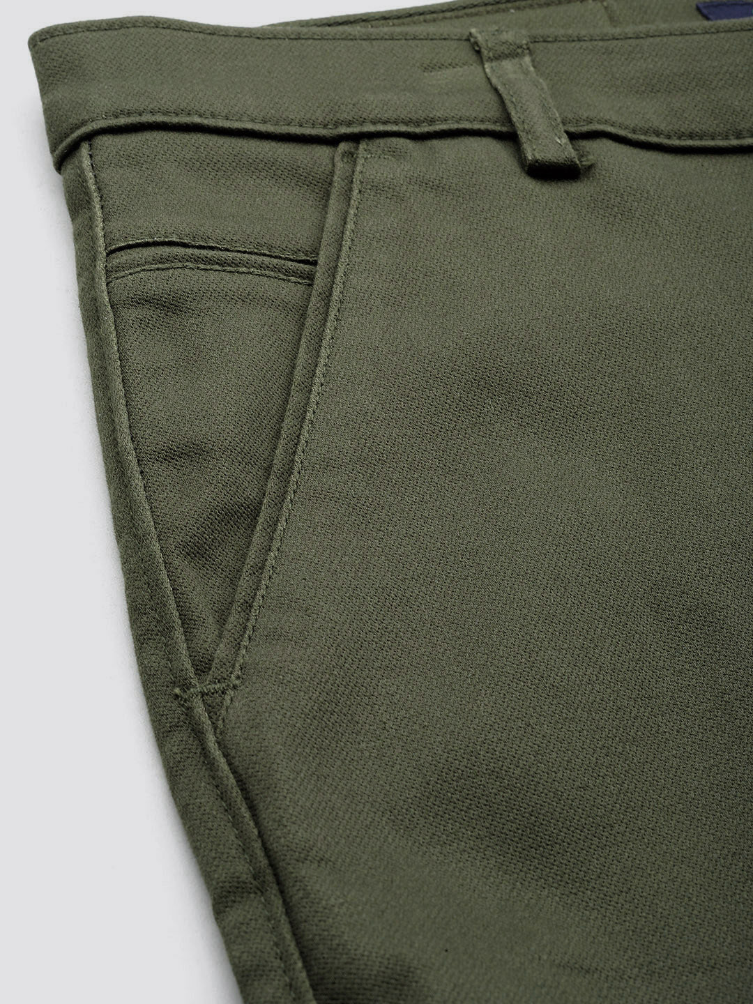 Men Green Slim Fit Trousers