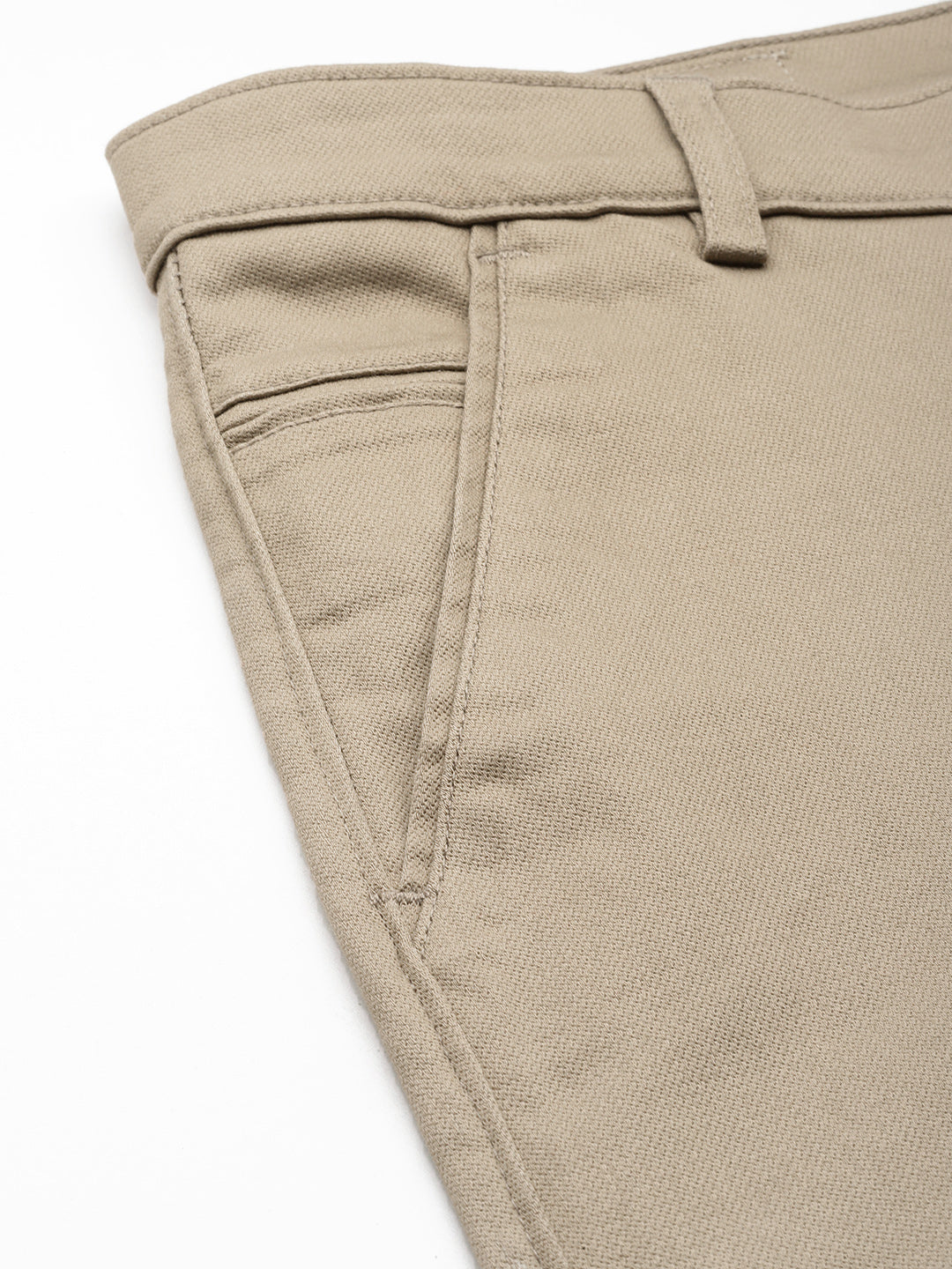 Men Khaki Slim Fit Trousers