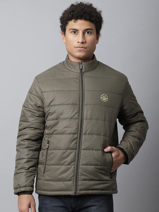 Men Striped Windcheater Padded Jacket