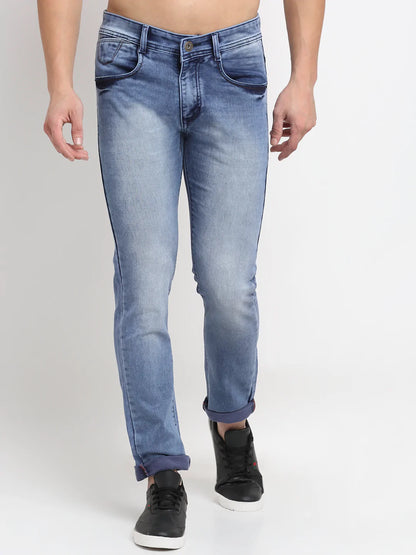 Men Blue Slim Fit Heavy Fade Stretchable Jeans