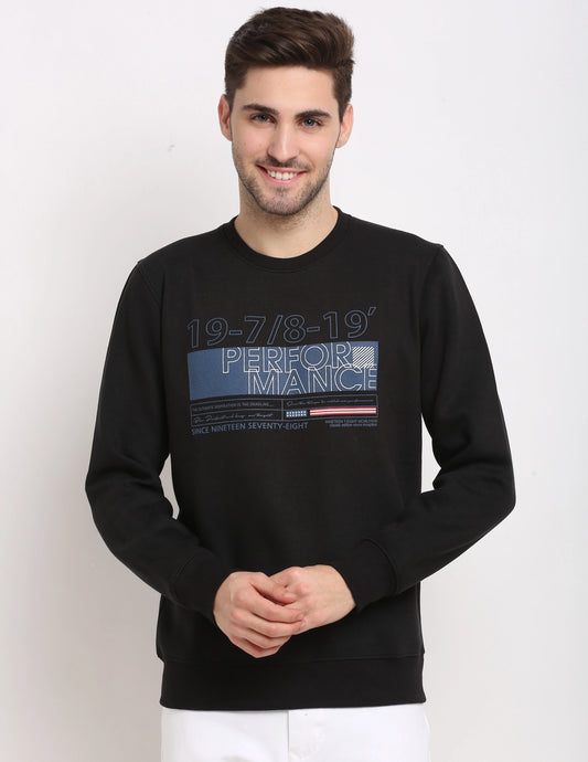 Men Black Printed Sweatshirt