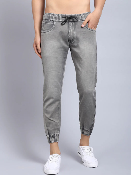 Men Grey Jogger Heavy Fade Stretchable Jeans