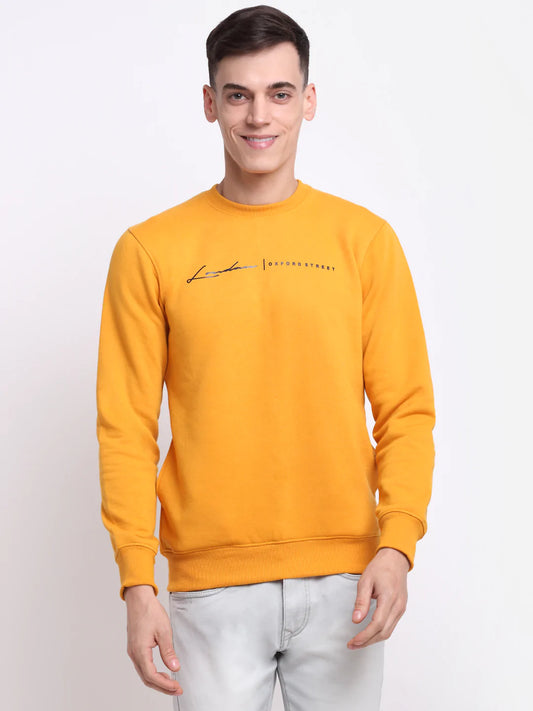 Men Mustard Sweatshirt