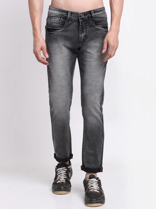 Men Grey Slim Fit Heavy Fade Stretchable Jeans