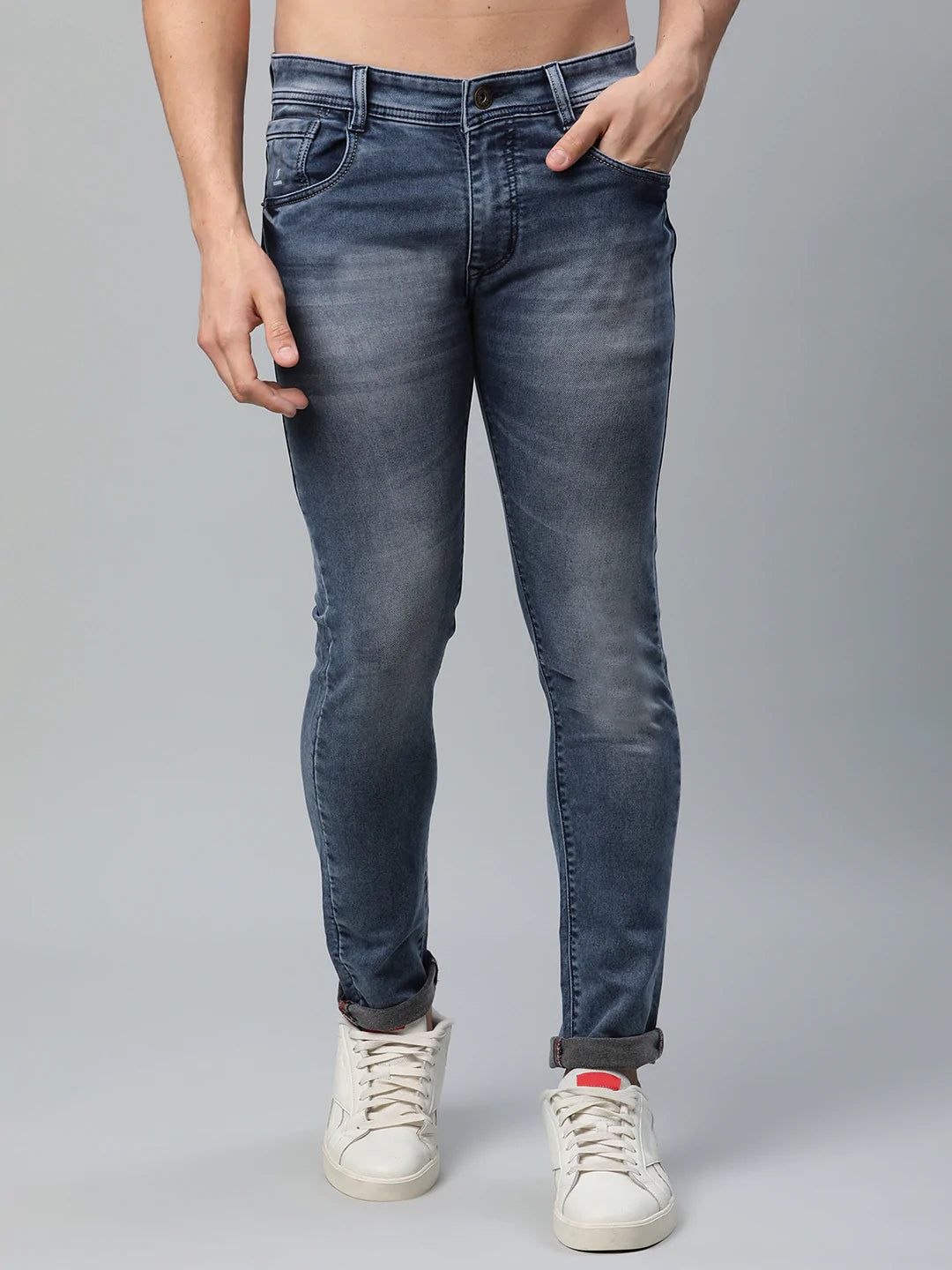 Men Blue Slim Fit Heavy Fade Stretchable Jeans