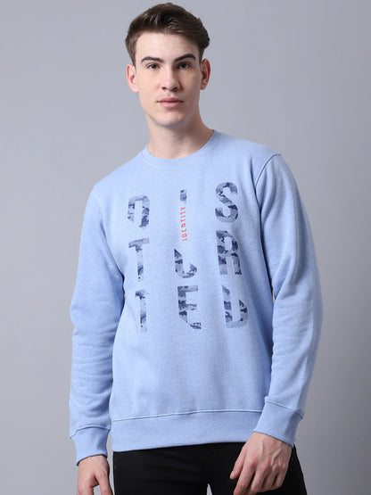 Men Blue Printed Sweatshirt