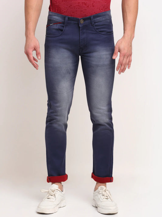 Men Blue Slim Fit Heavy Fade Stretchable Jeans