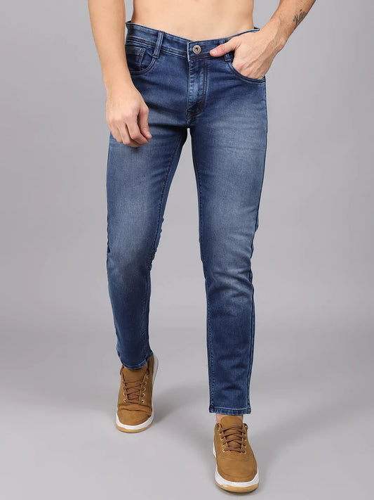 Men Blue Slim Fit Heavy Fade Stretchable Jeans
