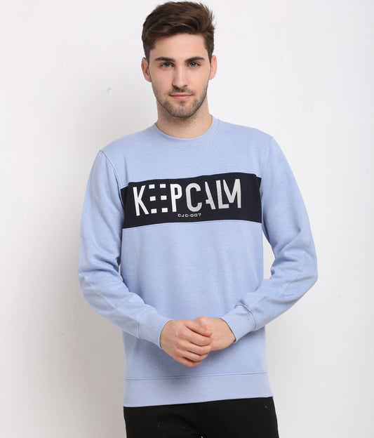 Men Blue Printed Sweatshirt