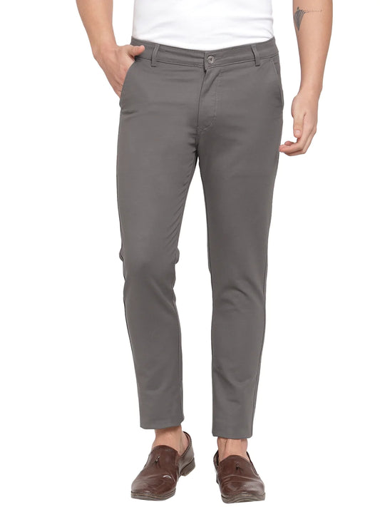 Men Grey Slim Fit Trousers
