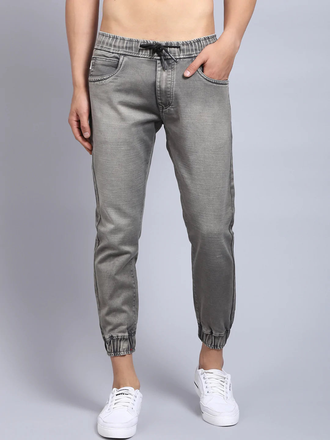 Men Green Jogger Stretchable Jeans