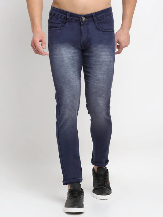 Men Blue Slim Fit Heavy Fade Stretchable Jeans