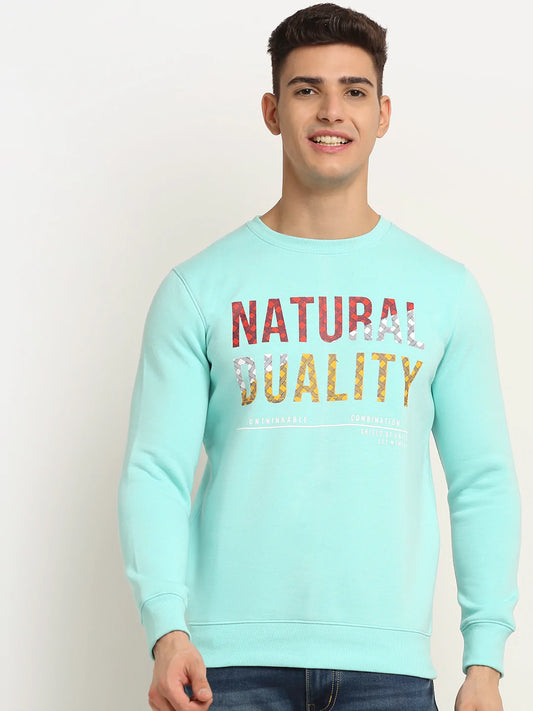 Men Blue Printed Sweatshirt