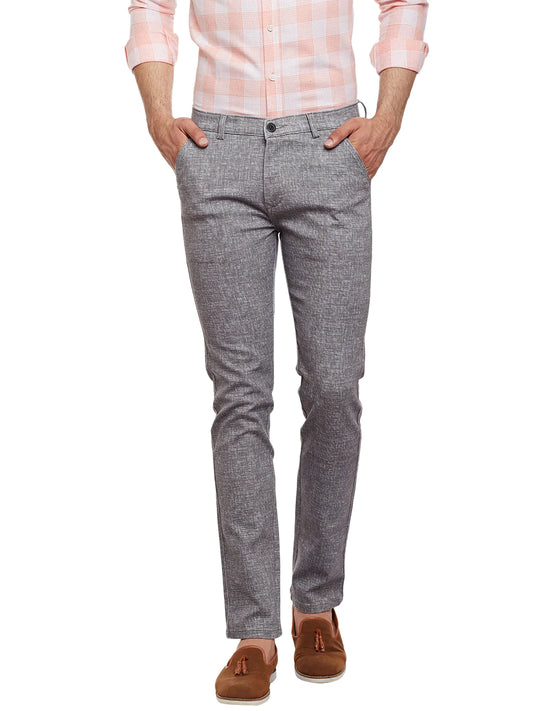 Men Grey Slim Fit Trousers