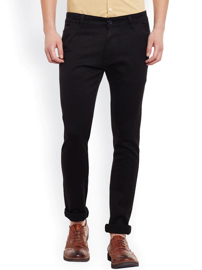 Men Black Slim Fit Trousers