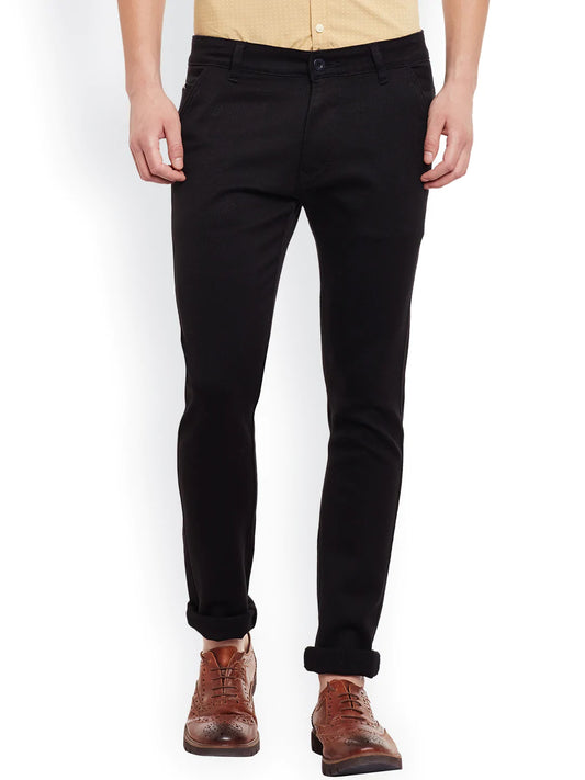 Men Black Slim Fit Trousers